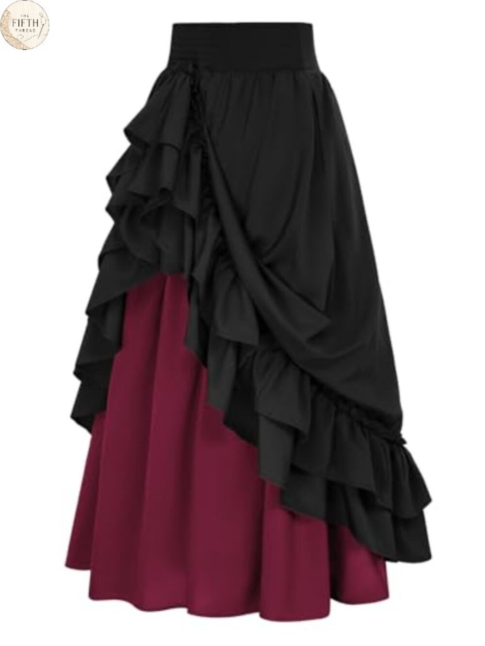 Victorian Maxi Skirt Renaissance Goth Flowy Ruffle A-Line High Rise